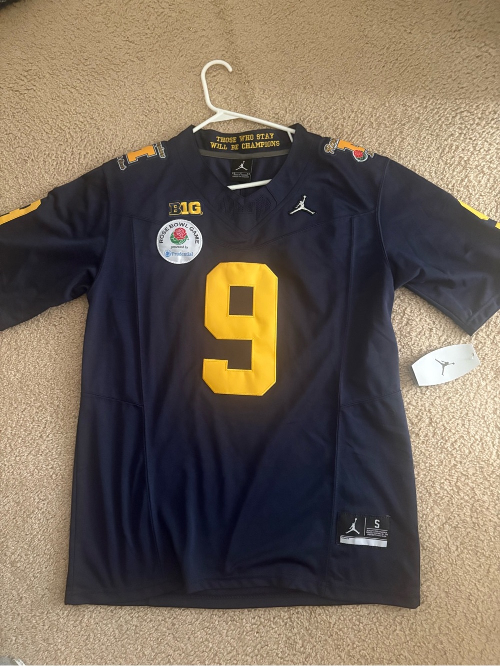 Michigan McCarthy Rose Bowl #9 Football Jersey - new with tags